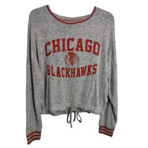 3162)Chicago Blackhawks Women's Grey Siesta Lounge wear Sleep Shirt Size Medium